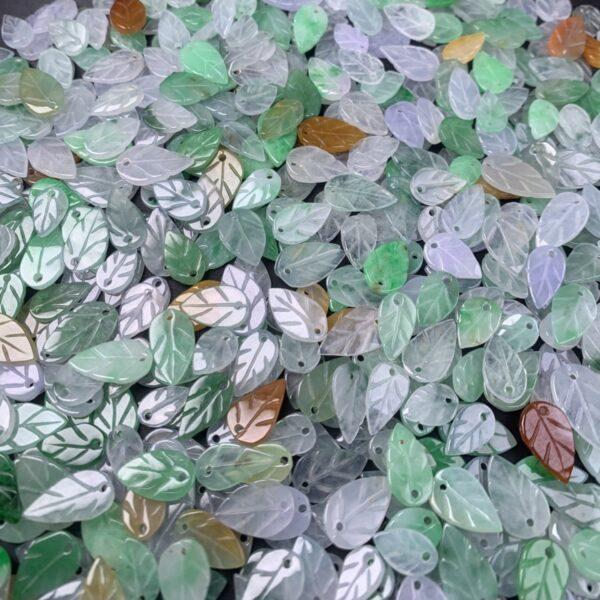 leaf shape genuine natural jadeite bead, colorful jade bead - Image 4