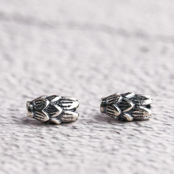 lotus flower shape s925 sterling silver bead, oxidized silver flower bead - Image 4