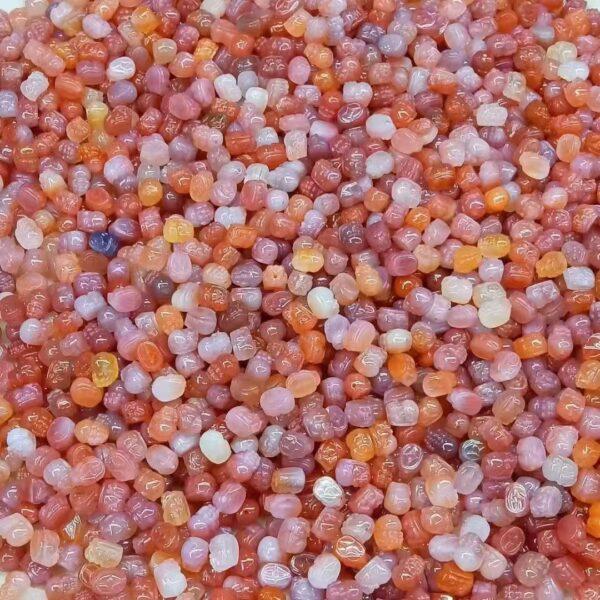 Pixiu shape genuine natural agate bead, pink and red agate animal bead - Image 4