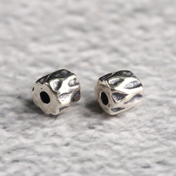 trunk shape s925 sterling silver bead, oxidized silver flower bead - Image 4