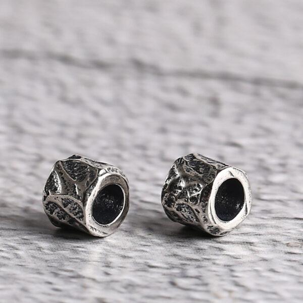 s925 sterling silver trunk shape bead, oxidized silver trunk bead - Image 4