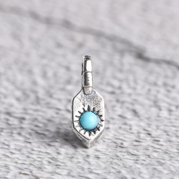 s925 sterling silver sun pattern charm bead, oxidized silver charm - Image 4