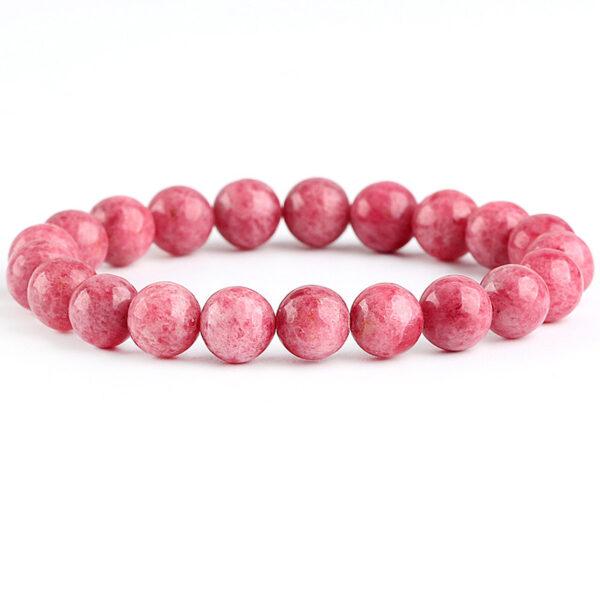6A genuine natural rhodonite bracelet, 6 - 14mm round shape beaded bracelet - Image 5