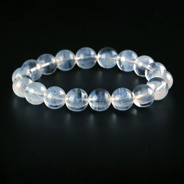 best genuine natural blue needle quartz bracelet, 7 - 10mm round shape beaded bracelet - Image 5