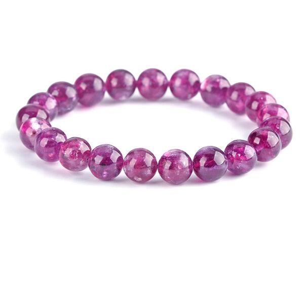 best genuine natural purple lepidolite bracelet, 7 - 14mm round shape beaded bracelet - Image 5
