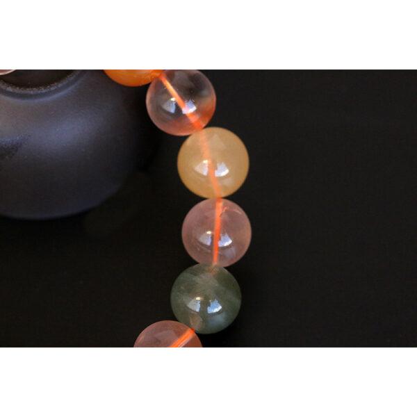 7A genuine natural colorful agate bracelet, 6 - 14mm round shape beaded bracelet - Image 5