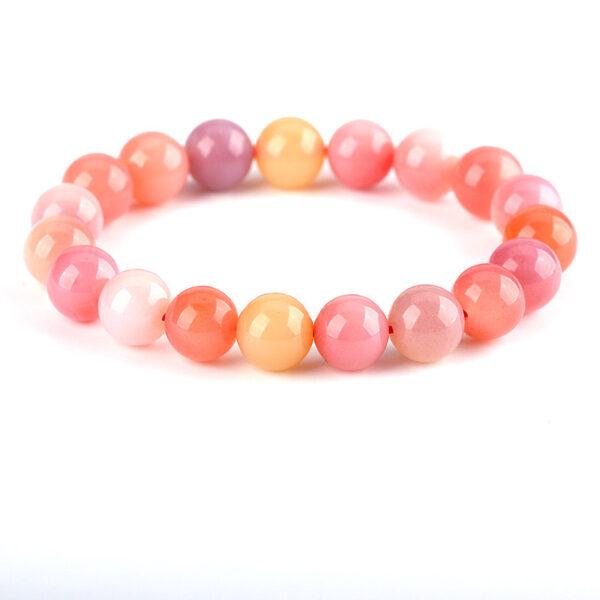 best genuine natural colorful candy agate bracelet, 8 - 14mm round shape beaded bracelet - Image 5