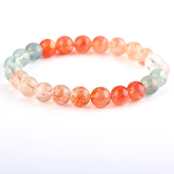 best genuine natural arusha sunstone bracelet, 6 - 12mm round shape beaded bracelet - Image 5