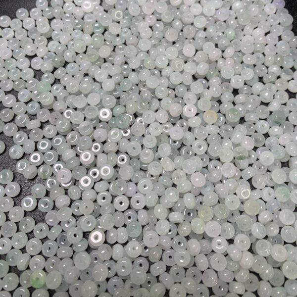 drum shape genuine natural icy white jadeite bead, small jade bead - Image 5