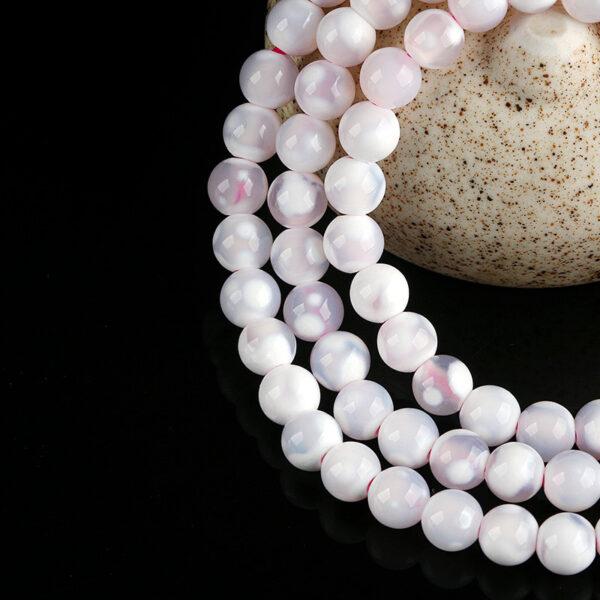 genuine natural clear white agate bead, 6 mm whole strand round bead - Image 5