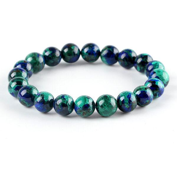 7A genuine natural chrysocolla bracelet, 7 - 12mm round shape beaded bracelet - Image 5