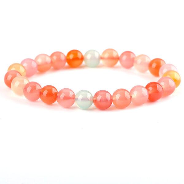 best genuine natural colorful agate bracelet, 8 - 14mm round shape beaded bracelet - Image 5