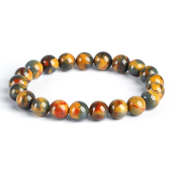 best genuine natural oil painting style pietersite bracelet, 7 - 14mm round shape beaded bracelet - Image 5