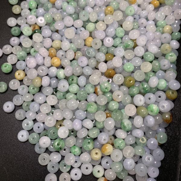 drum shape genuine natural light purple and green jadeite bead, small jade bead - Image 5