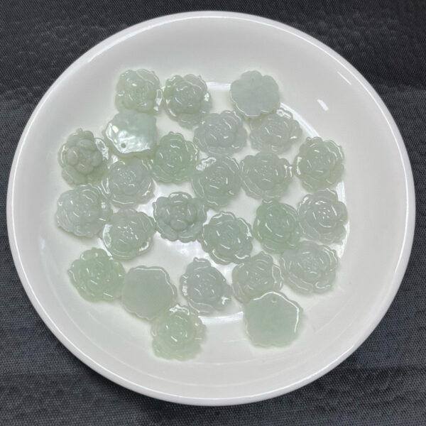 lotus flower shape genuine natural jadeite charm, jade bead - Image 3