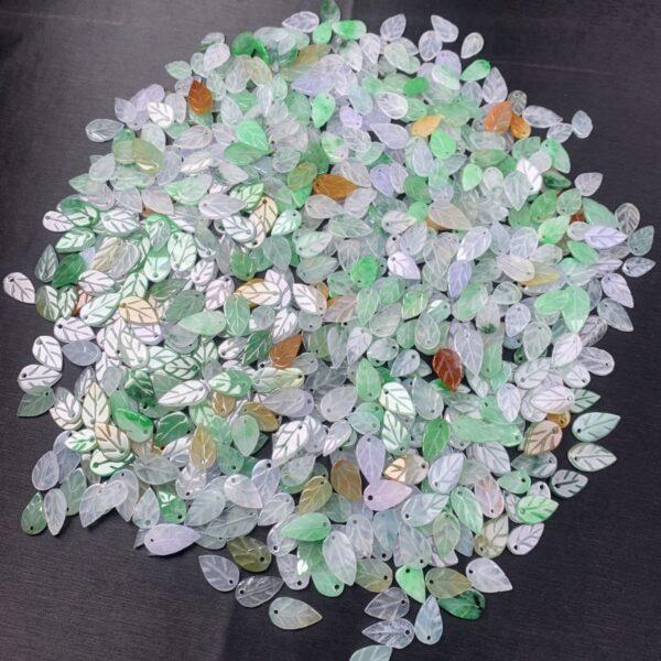 leaf shape genuine natural jadeite bead, colorful jade bead - Image 5