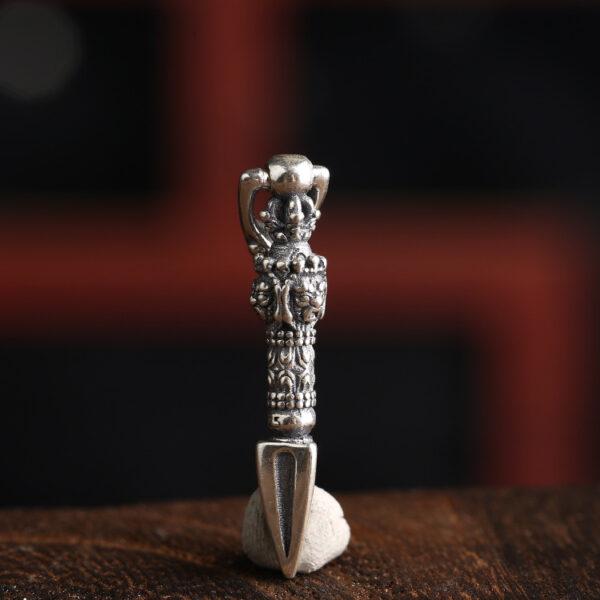 s925 sterling silver vajra shape charm bead, oxidized silver vajra charm - Image 5