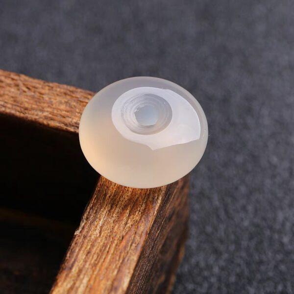 Donut shape genuine natural agate bead, white agate ring bead - Image 5