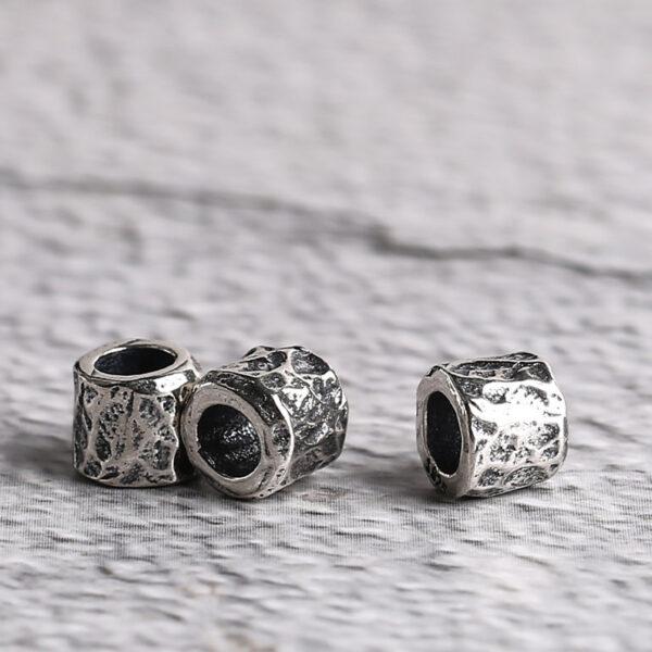 s925 sterling silver trunk shape bead, oxidized silver trunk bead - Image 5