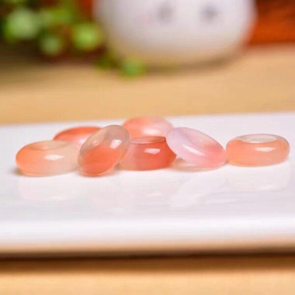 rondelle shape genuine natural pink agate bead,simple agate bead - Image 5