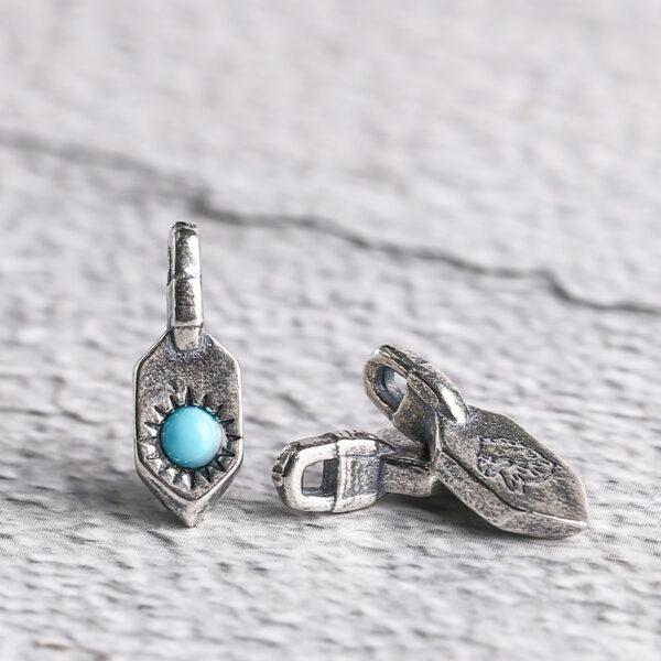 s925 sterling silver sun pattern charm bead, oxidized silver charm - Image 5