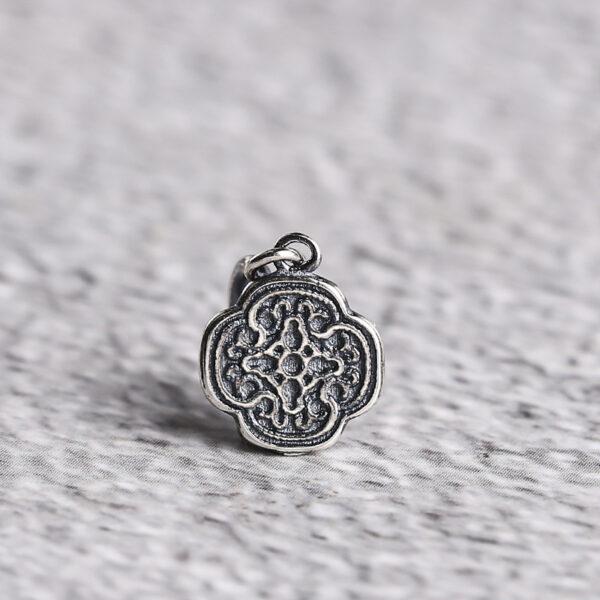 s925 sterling silver cloud pattern charm bead, oxidized silver flower charm - Image 5
