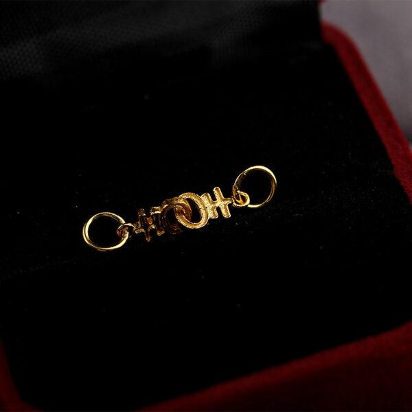 吉 shape gild s925 sterling silver necklace clasp bead, golden bracelet clasp finding - Image 5