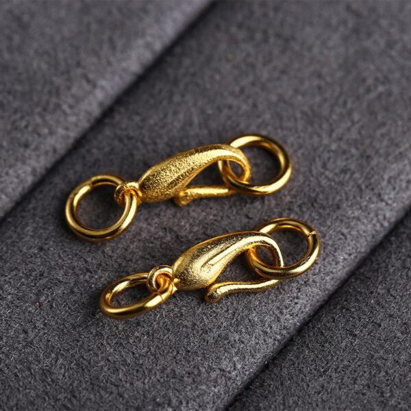 flower shape gild s925 sterling silver necklace clasp bead, golden bracelet clasp finding - Image 5