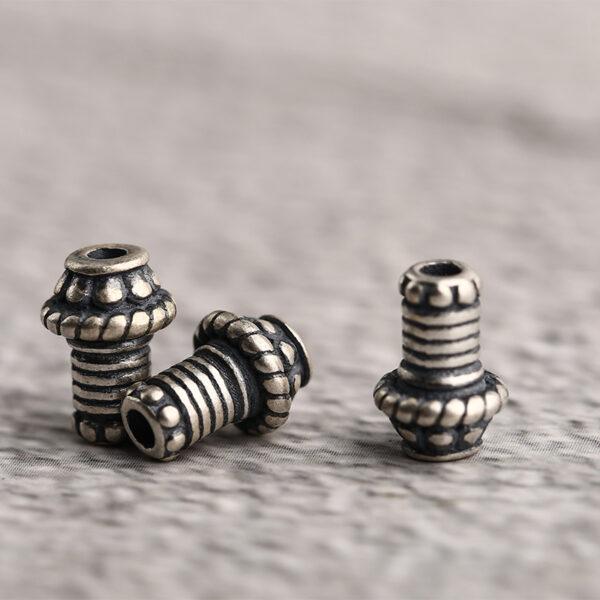 screw bead, flower bead, s925 sterling silver, silver bead, oxidized silver bead - Image 5