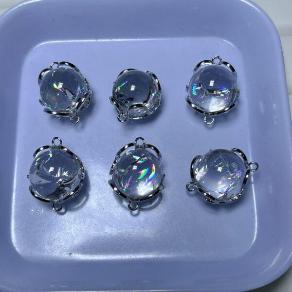 genuine natural clear quartz bead, quartz bead, clear bead, white bead, round bead - Image 4