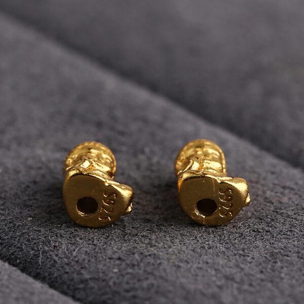 small Buddha bead, s925 sterling silver, silver bead, golden bead, gild bead - Image 3