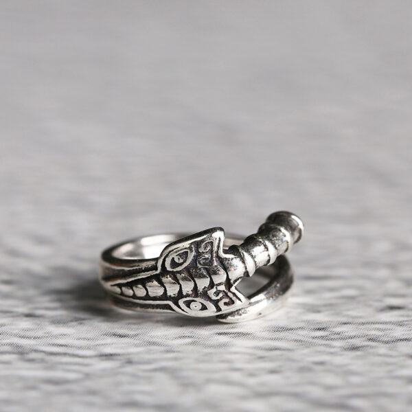 ring bead, curved sword bead, jump ring, spacer bead, s925 sterling silver, silver bead, oxidized silver bead - Image 5