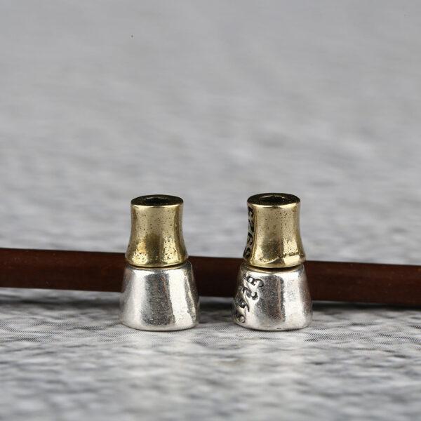 tower bead, simple bead, tail buckle, s925 sterling silver, silver bead, oxidized silver bead - Image 5