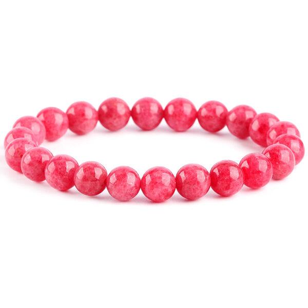 7A genuine natural rhodonite bracelet, 6 - 14mm round shape beaded bracelet - Image 5