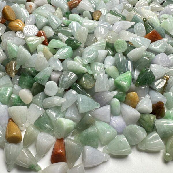 lotus shape genuine natural jadeite charm, jade bead - Image 6