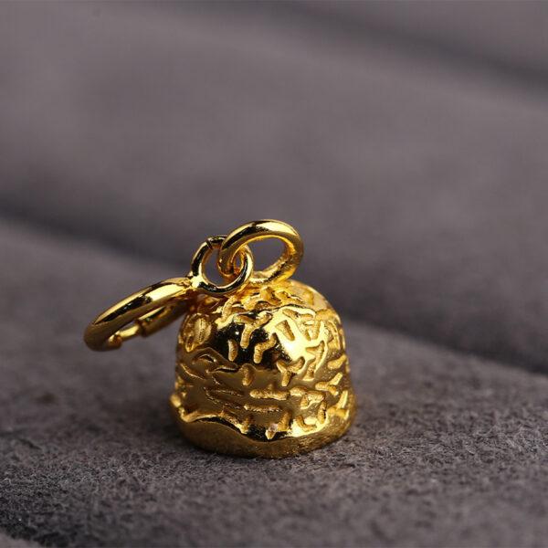bell shape gild s925 sterling silver charm bead, golden bell bead - Image 5