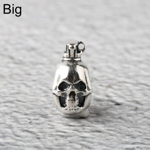 skull bead, skull charm, s925 sterling silver, silver bead, silver charm, oxidized silver bead - Image 7