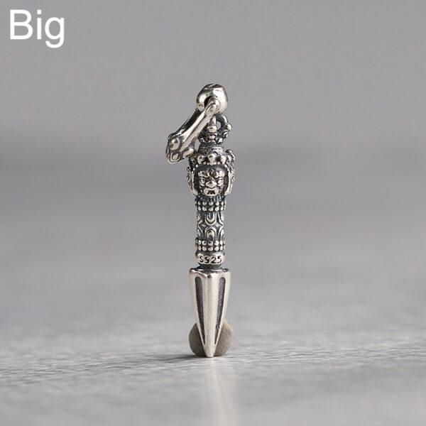 s925 sterling silver vajra shape charm bead, oxidized silver vajra charm - Image 7