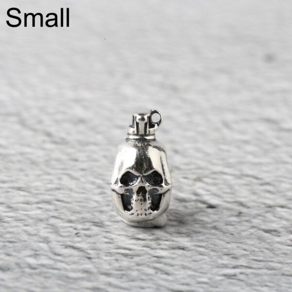 skull bead, skull charm, s925 sterling silver, silver bead, silver charm, oxidized silver bead - Image 8