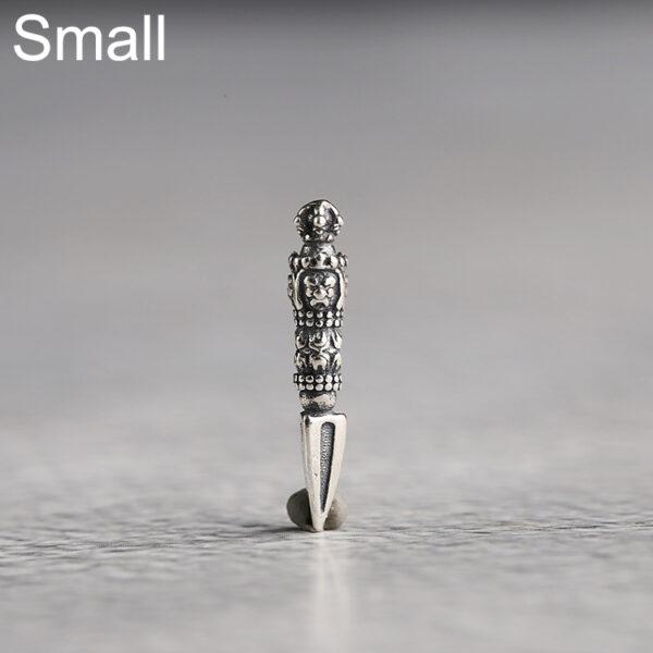 s925 sterling silver vajra shape charm bead, oxidized silver vajra charm - Image 8