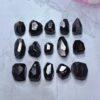 genuine natural hypersthene bead, black bead, irregular bead, polyhedron bead