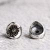 ring bead, chrysanthemum flower bead, spacer bead, s925 sterling silver, silver bead, oxidized silver bead