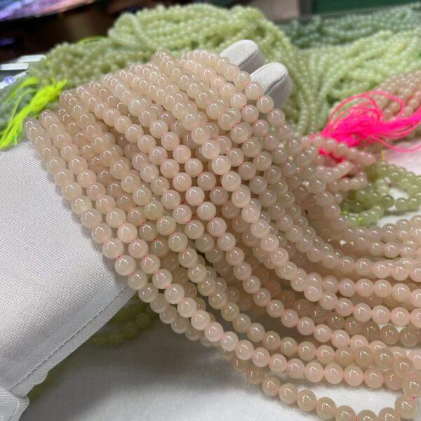 nephrite bead, round bead, whole strand bead, pink bead, jade bead, high quality bead, genuine bead, natural bead
