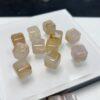 genuine natural blossoms agate bead, agate bead, pink bead, flower bead, cube bead