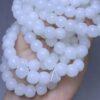 drum beaded bracelet, nephrite bracelet, jade bracelet, white bracelet, genuine natural bracelet