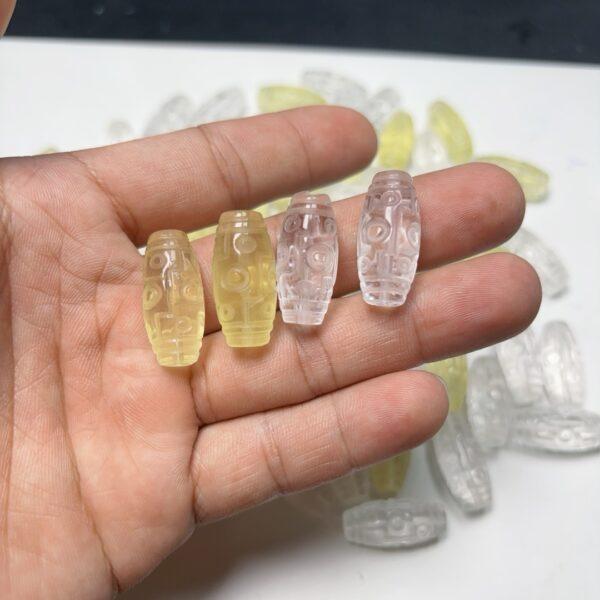 dzi bead pattern oval shape genuine natural citrine bead, flower shape citrine bead