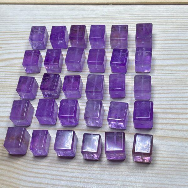 genuine natural amethyst bead, amethyst bead, purple bead, cube bead