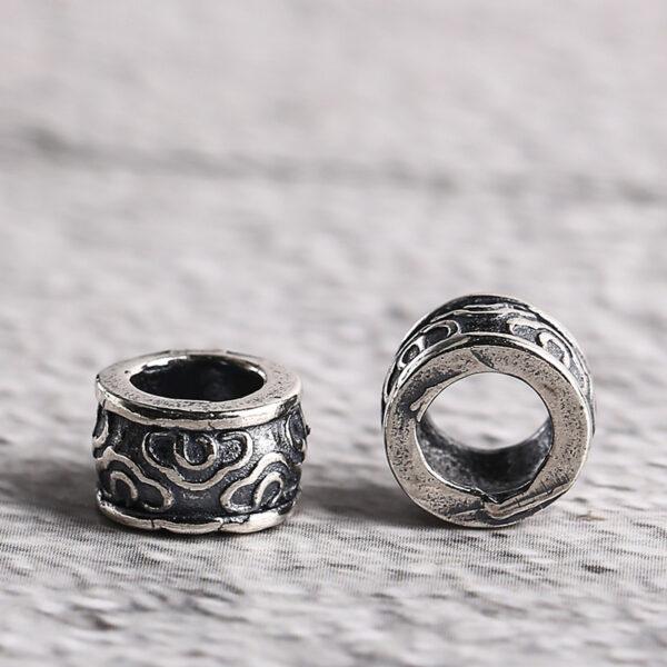 ring bead, cloud pattern bead, spacer bead, s925 sterling silver, silver bead, oxidized silver bead