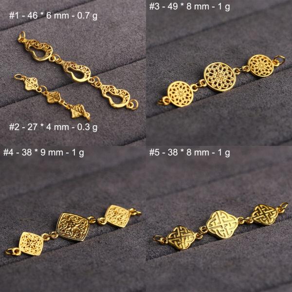 flower chain extension, hollow bead, s925 sterling silver, silver bead, golden bead, gild findings - Image 3