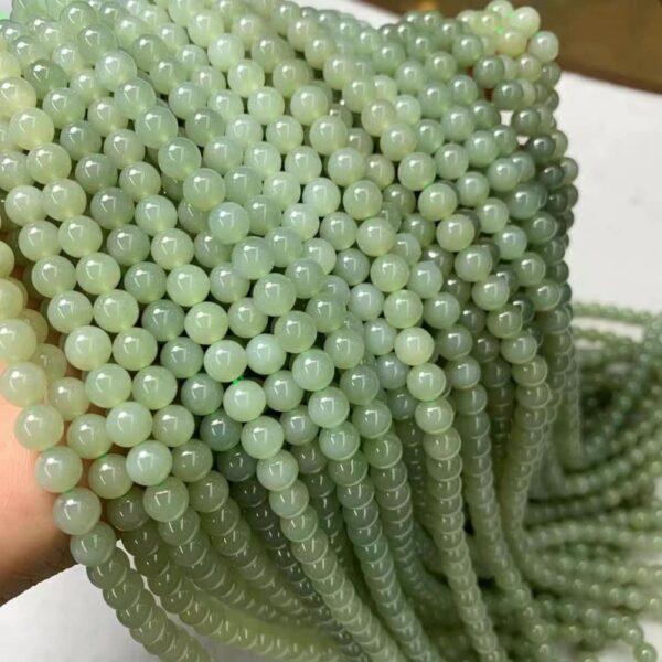 nephrite bead, round bead, whole strand bead, green bead, jade bead, high quality bead, genuine bead, natural bead